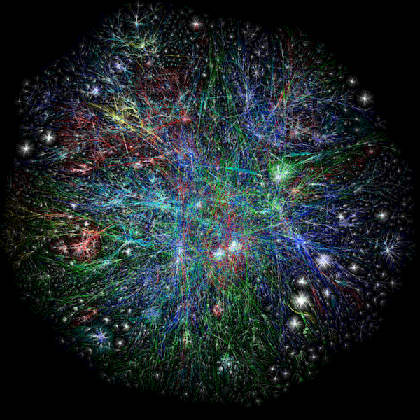 Opte Project - Visualization of the Web - The Opte Project creates visualizations of the 14 billion pages that make up the network of the web.