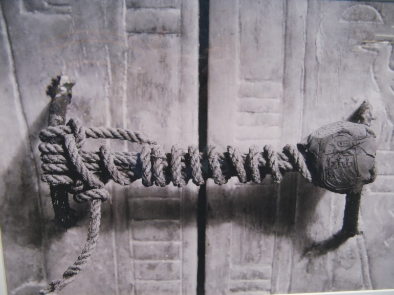The unbroken seal on King Tutankhamon's tomb (1922) - Go on now, go, walk out the door / Just turn around now / 'Cause you're not welcome anymore

